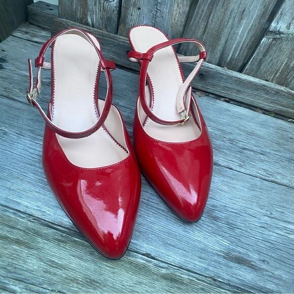 J Crew Pointed-toe heels in Italian patent leather 8.5 in red - Picture 2 of 11